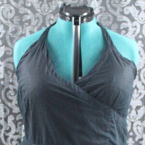 Old Navy Black Cotton Linen Halter Midi Dress 24